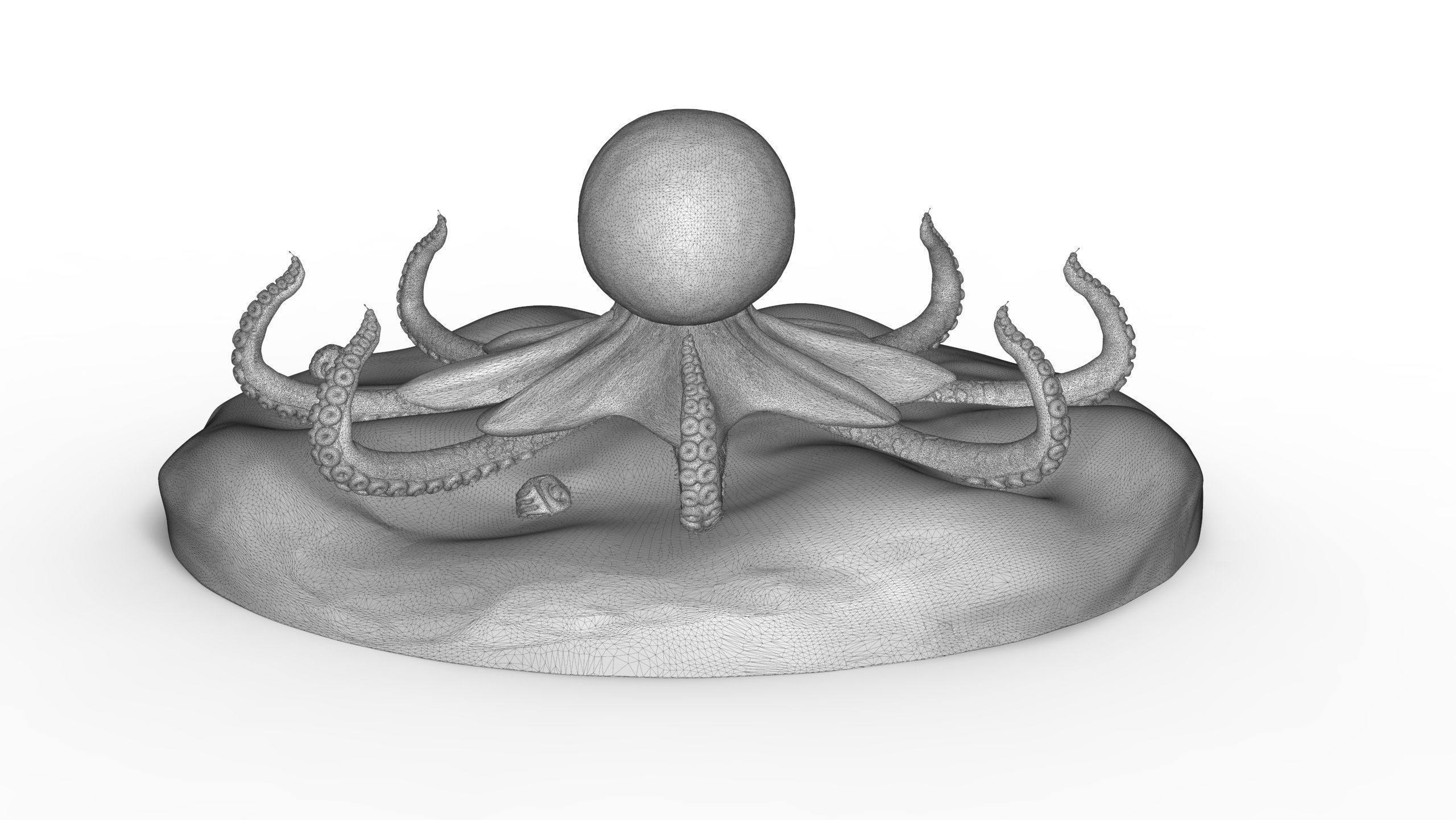 Red Octopus Figurine 3D print model_17