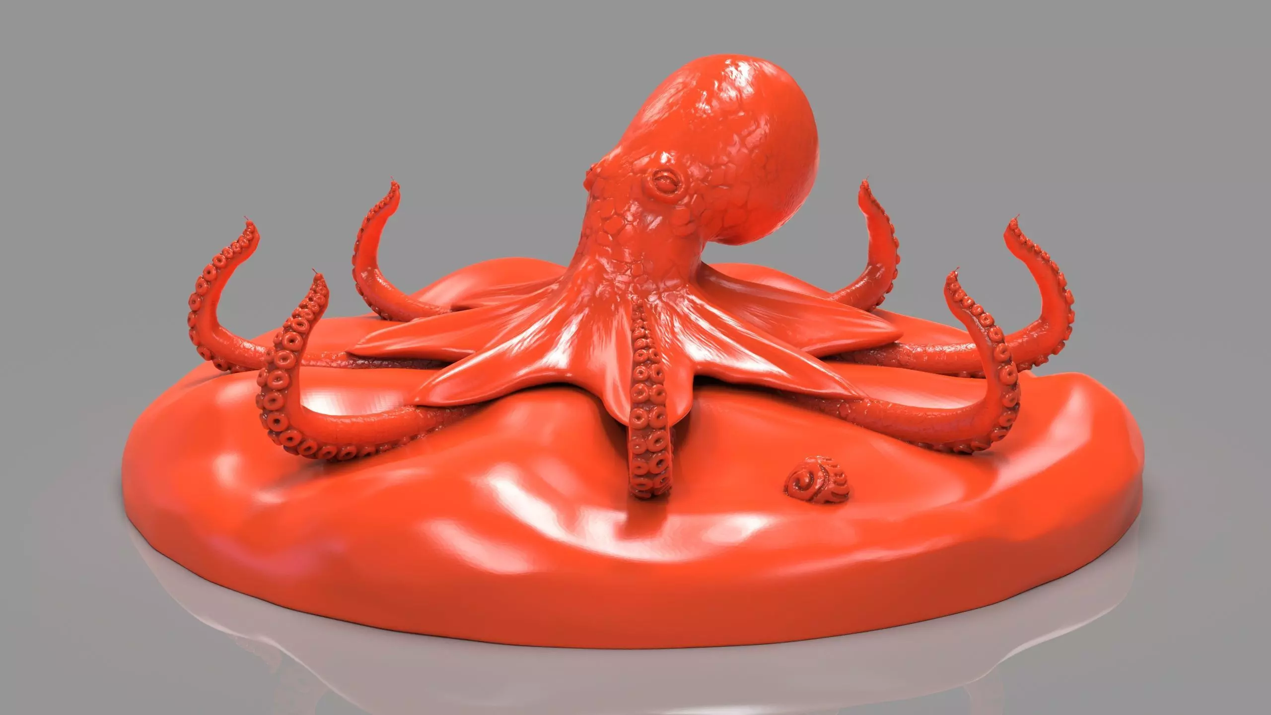 Red Octopus Figurine 3D print model_0