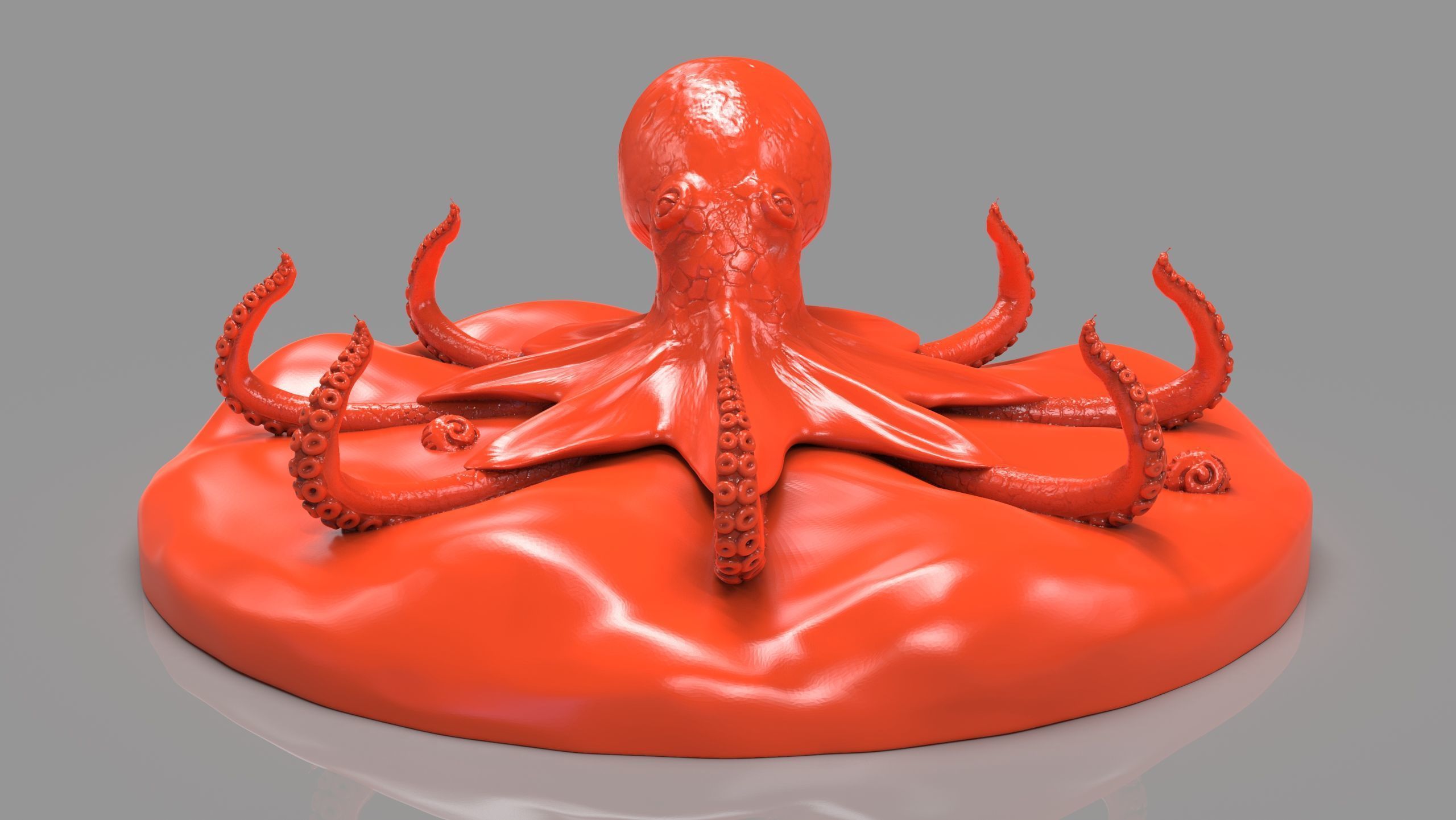 Red Octopus Figurine 3D print model_1