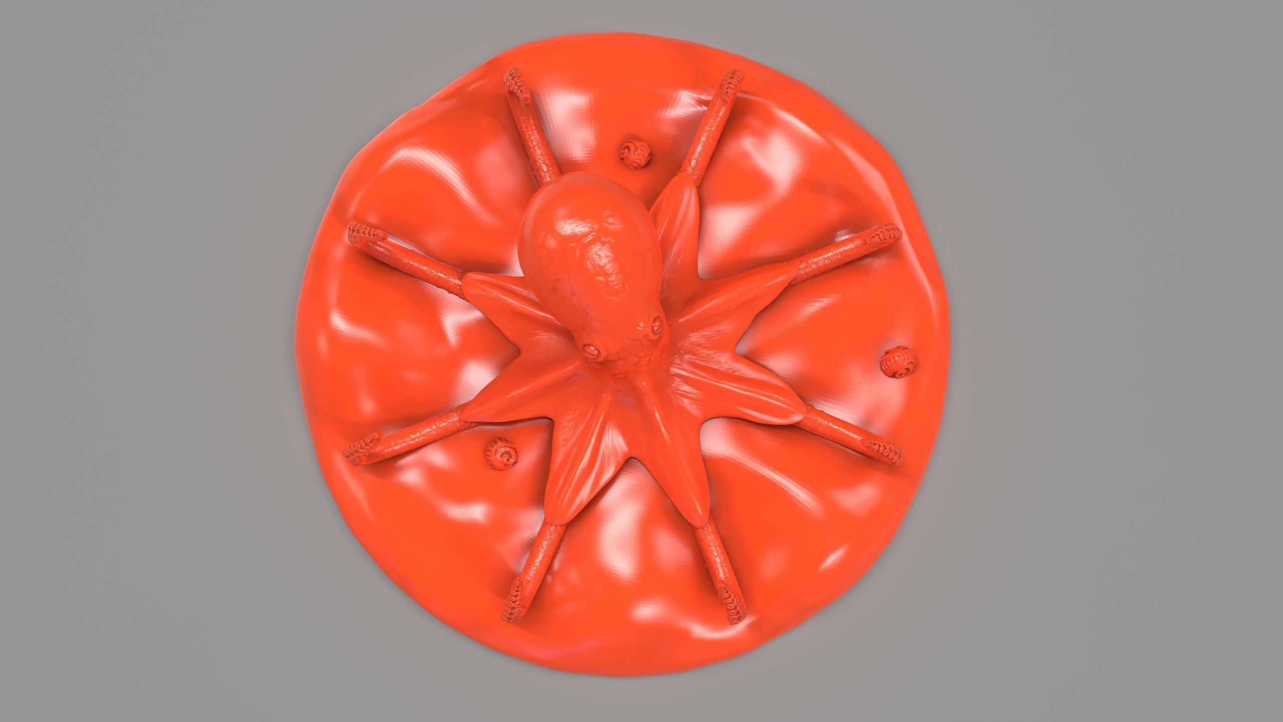 Red Octopus Figurine 3D print model_8