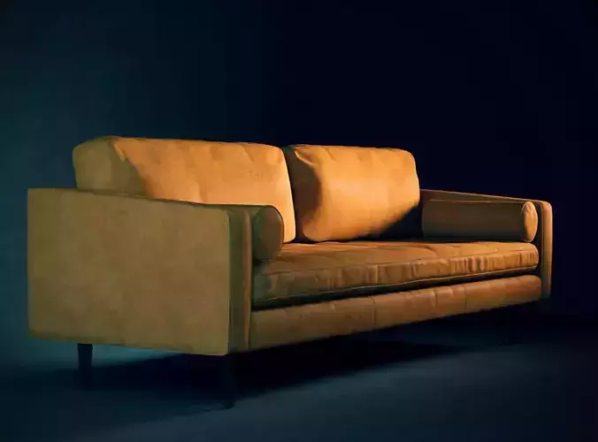Leather Mid-Century Modern Sofa