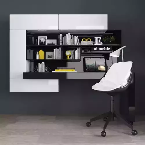 Workzone set desk with bookshelves and chair