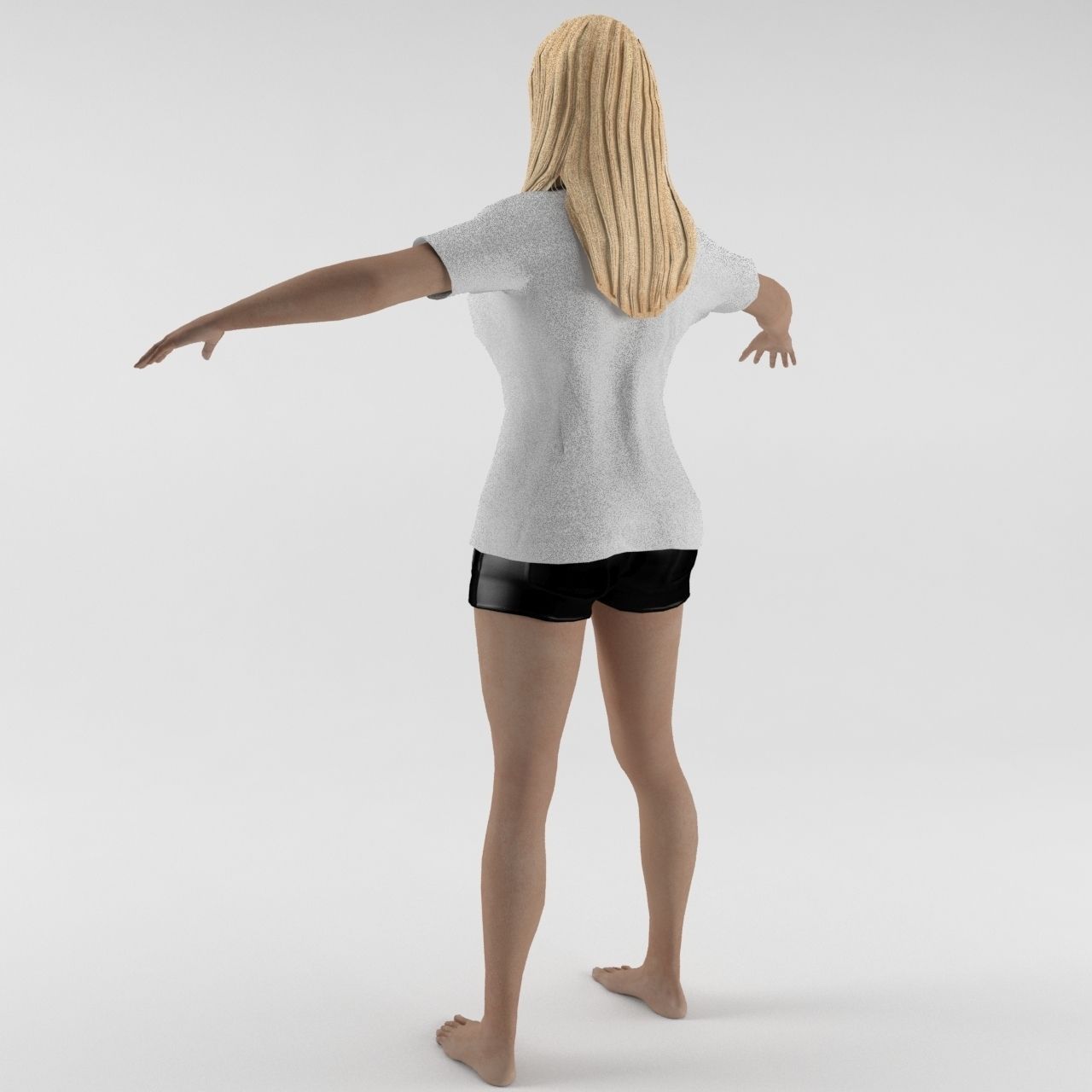 Human Female Character 1 Rigged and ready for animations Low-poly 3D model_3