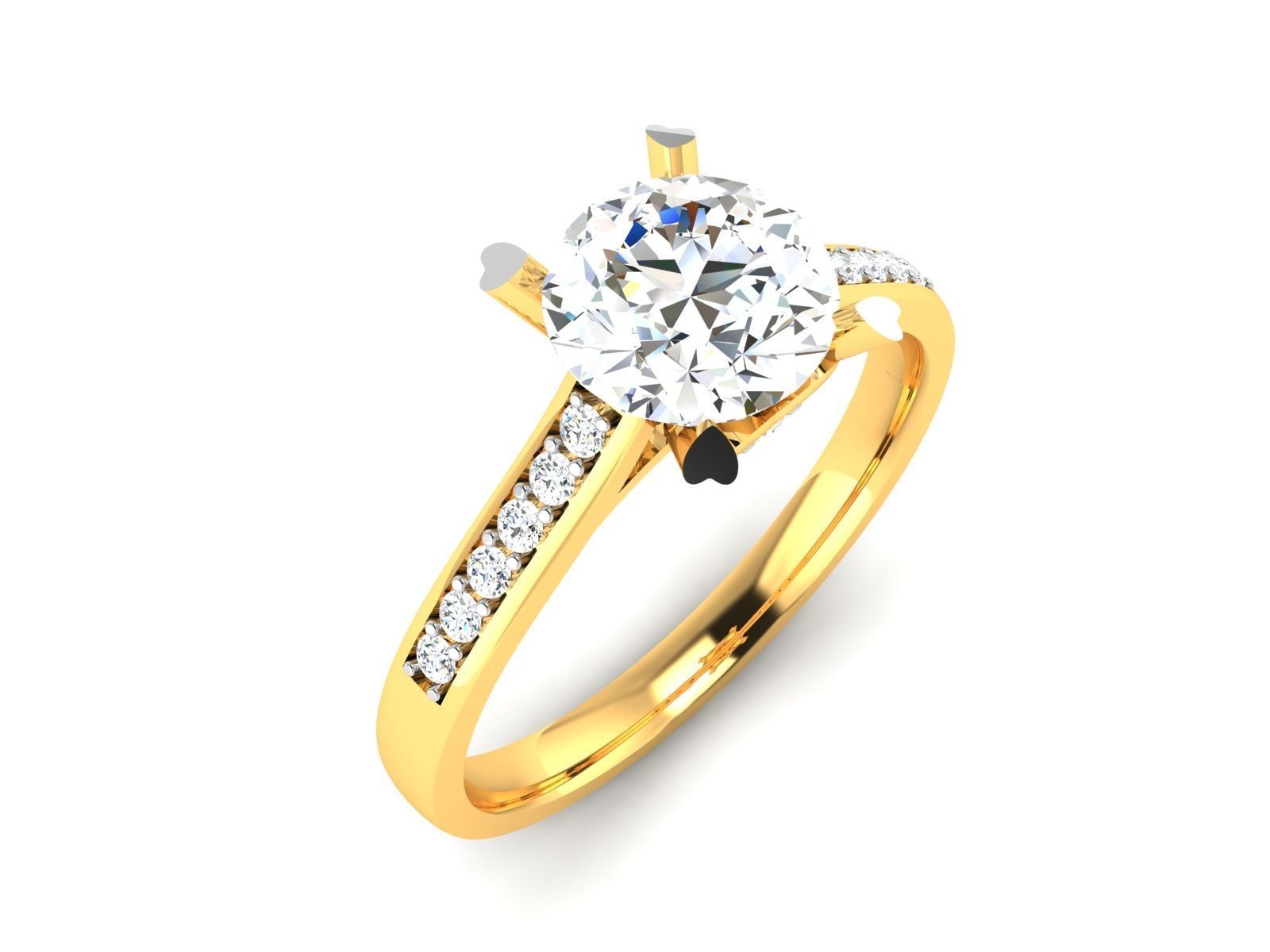 Women solitaire ring 3dm stl render detail 3D print model 3D print model_1