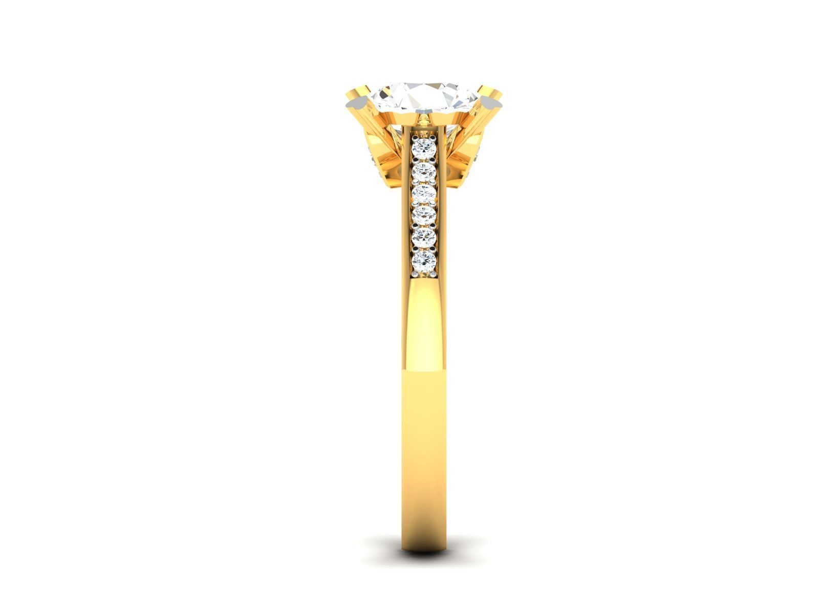 Women solitaire ring 3dm stl render detail 3D print model 3D print model_5