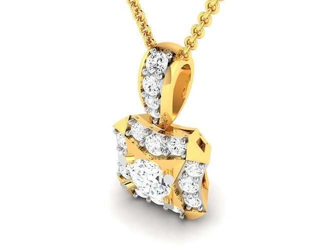 Solitaire pendant 3dm stl render detail 3D print model 3D print model