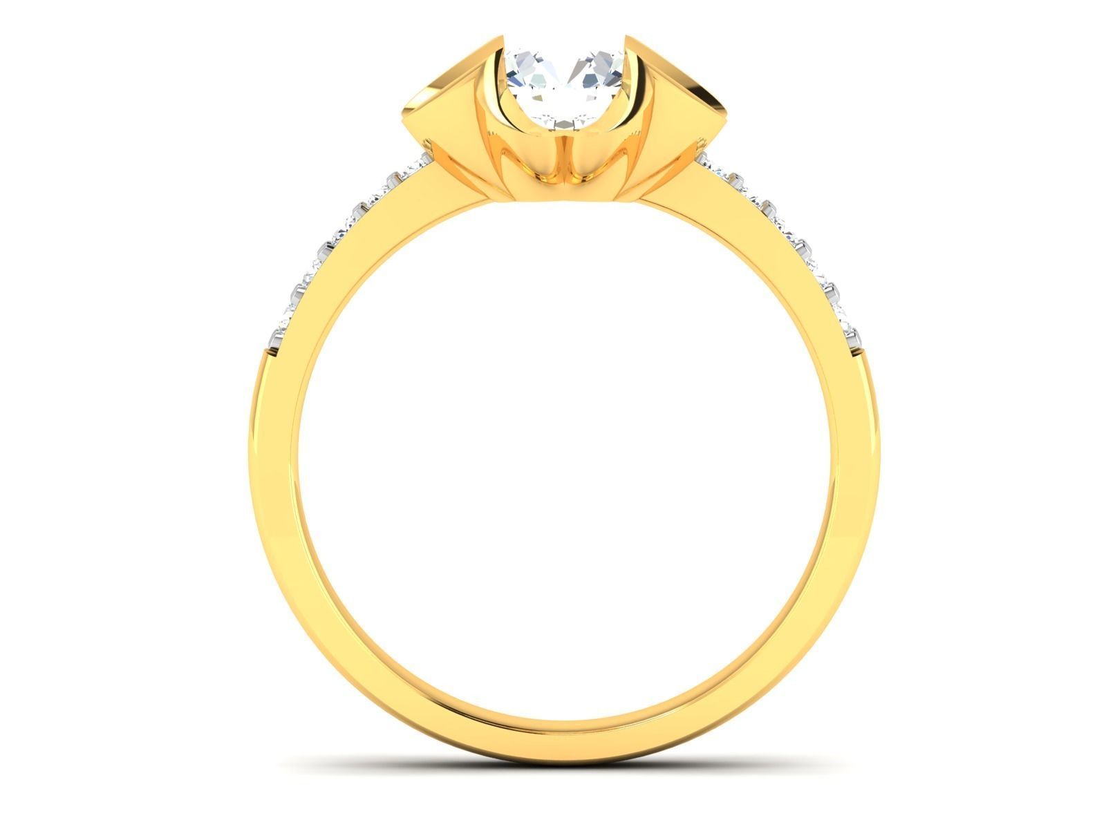 Women flower solitaire ring 3dm stl render detail 3D print 3D print model_3