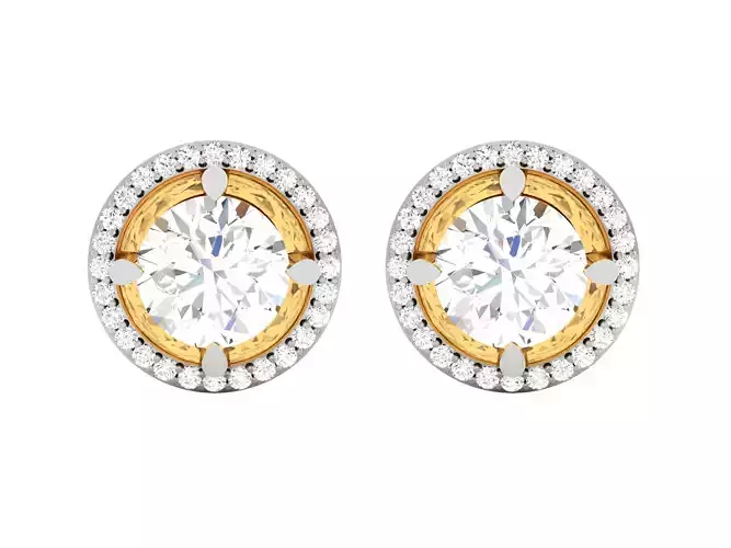 Women solitaire earrings 3dm stl render detail 3D print model