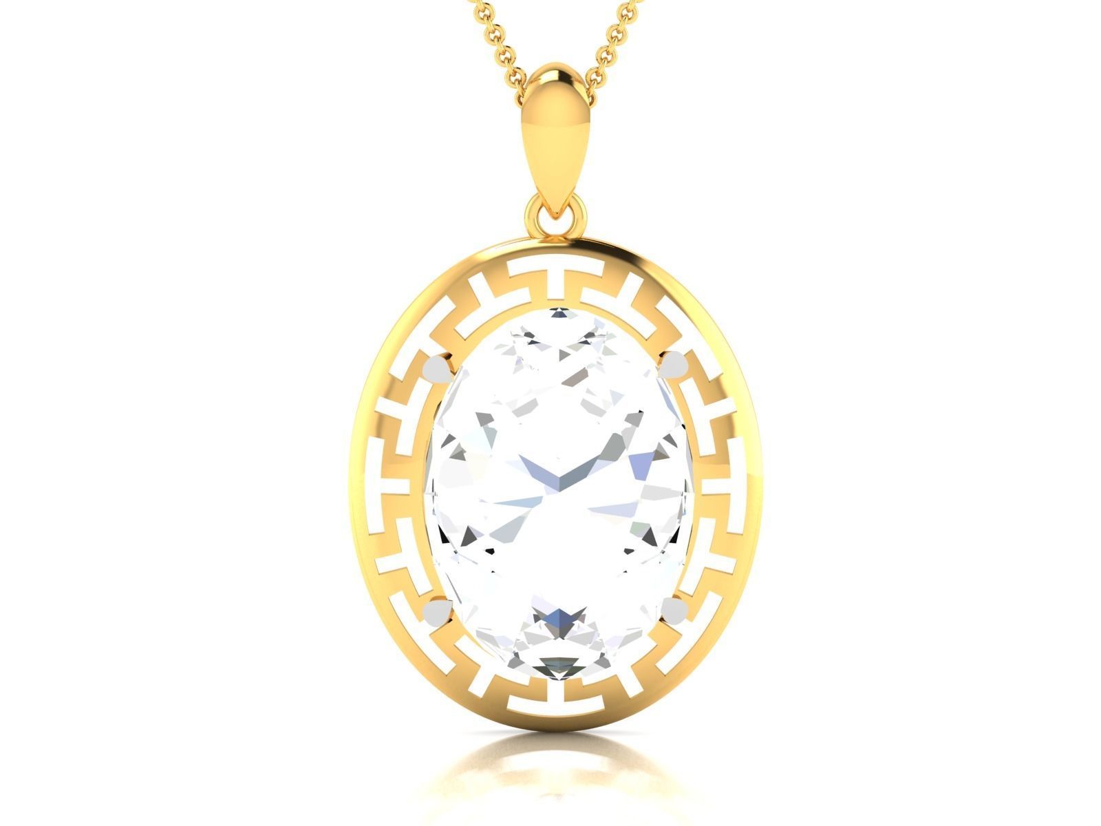 Solitaire pendant 3dm stl render detail 3D print model 3D print model_5