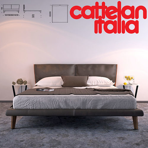 Bed Cattelan Adam 3D model