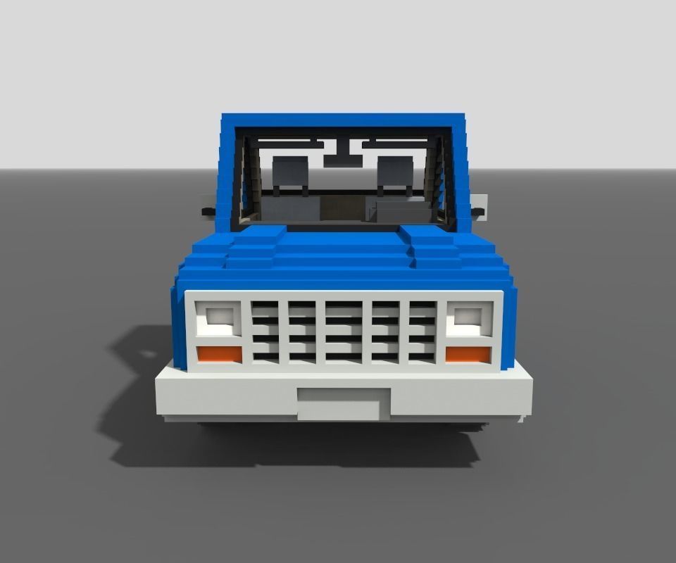 Voxel Pickup Low-poly 3D model_8