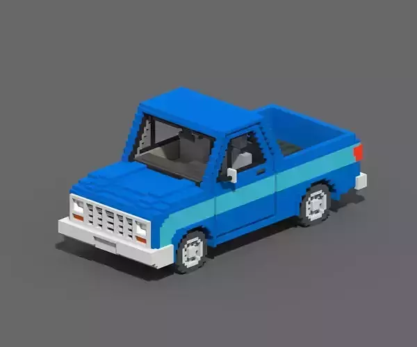Voxel Pickup Low-poly 3D model