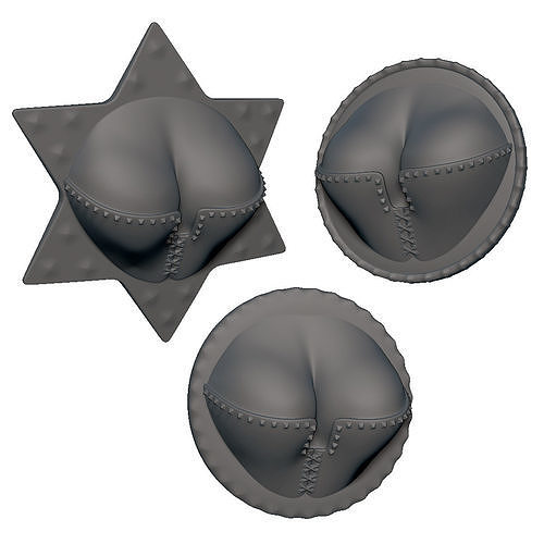 Cleavage Busty Punk Fridge Magnets set 3D print model