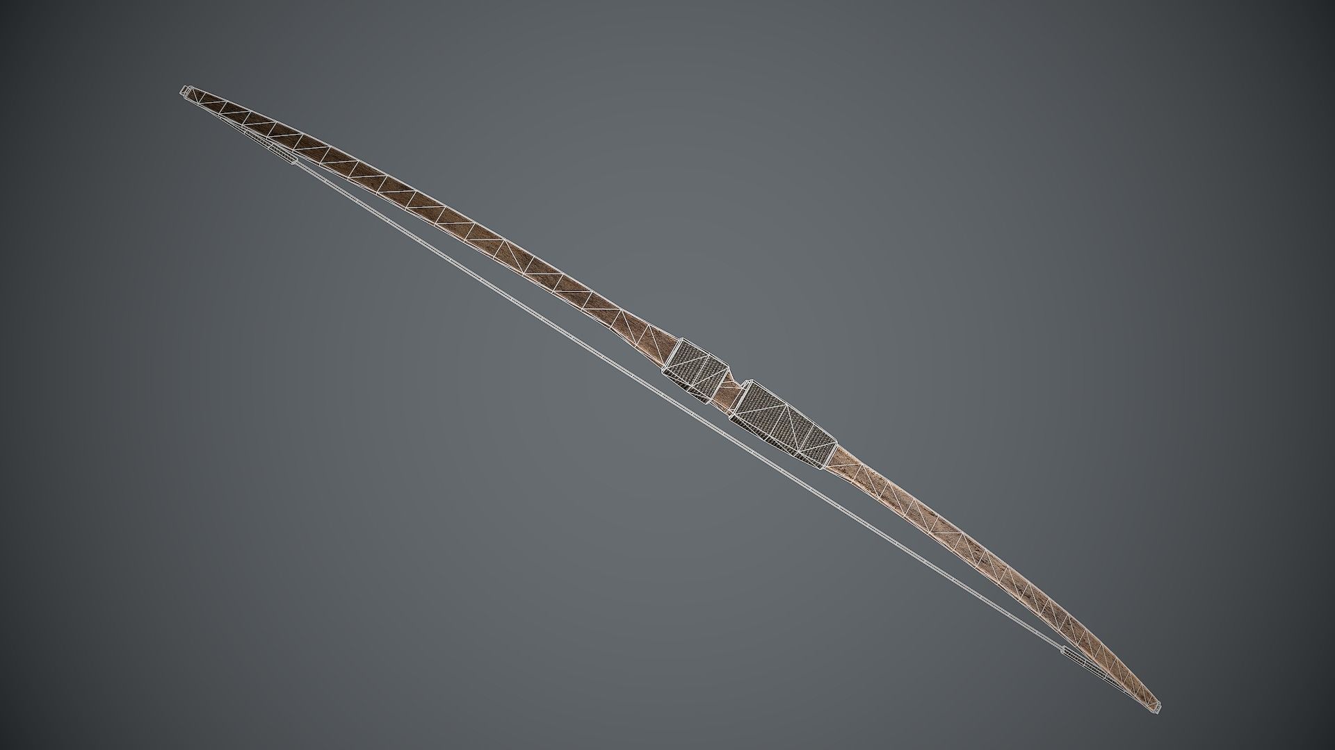 Bow Simple Medieval Low-poly 3D model_11