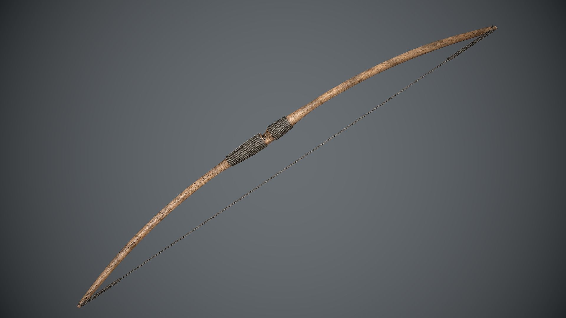 Bow Simple Medieval Low-poly 3D model_9