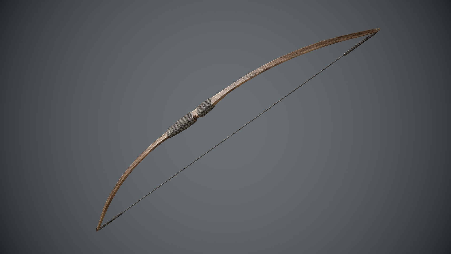 Bow Simple Medieval Low-poly 3D model_14