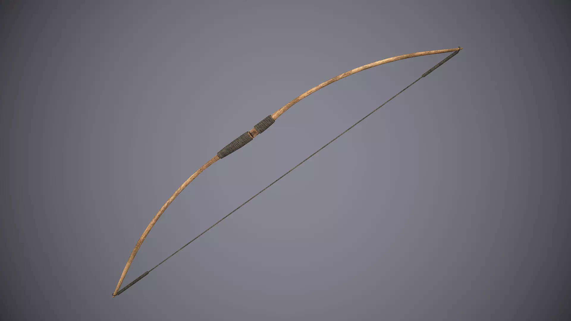 Bow Simple Medieval Low-poly 3D model_0