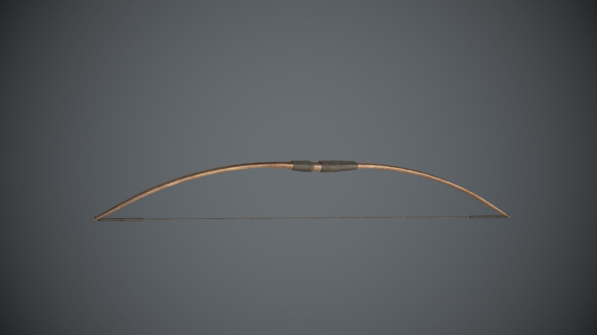 Bow Simple Medieval Low-poly 3D model_3