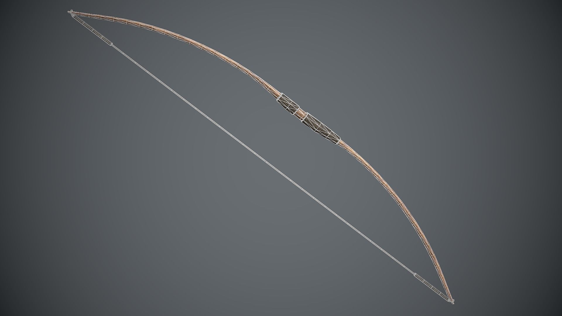 Bow Simple Medieval Low-poly 3D model_13