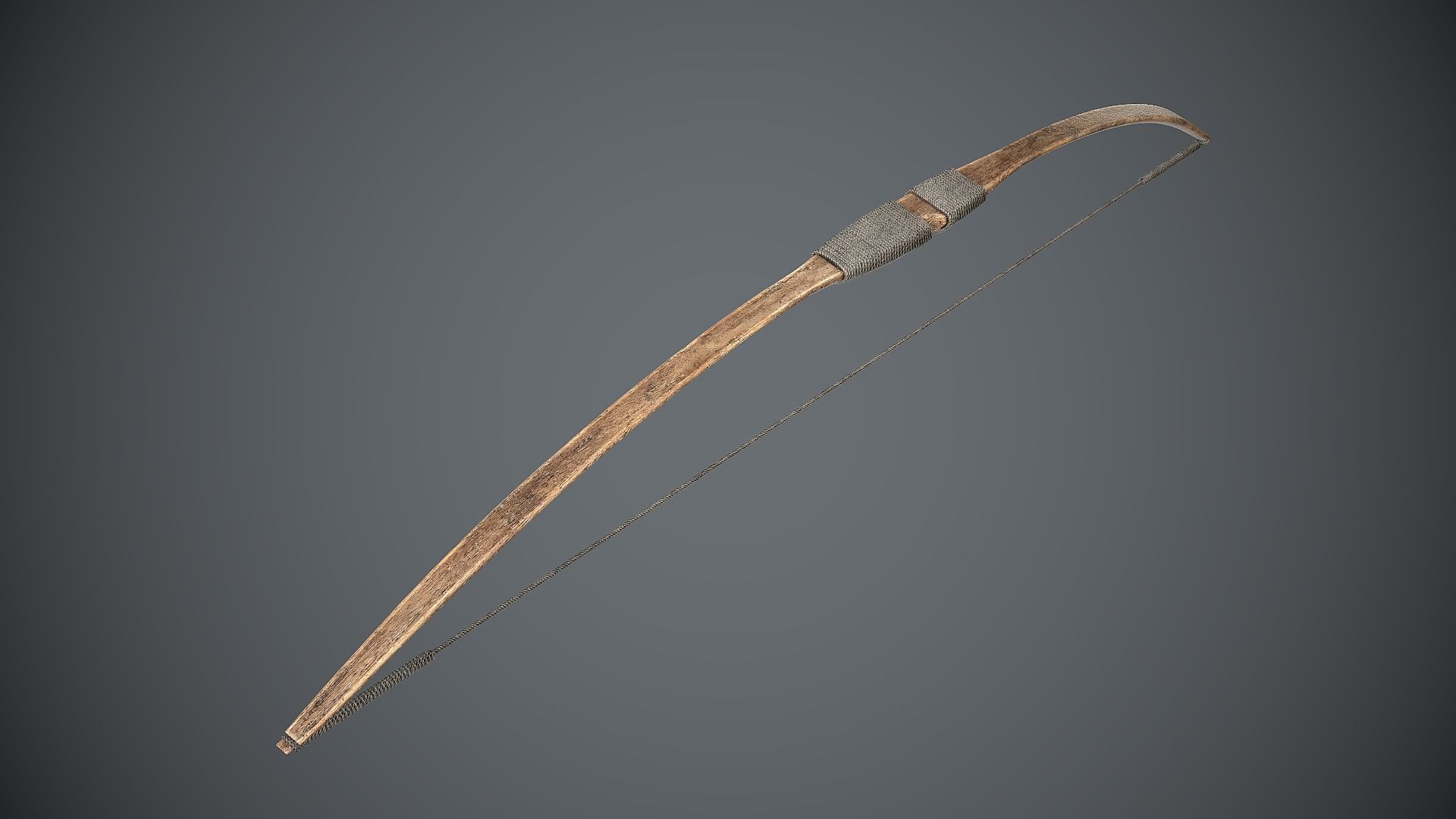 Bow Simple Medieval Low-poly 3D model_2