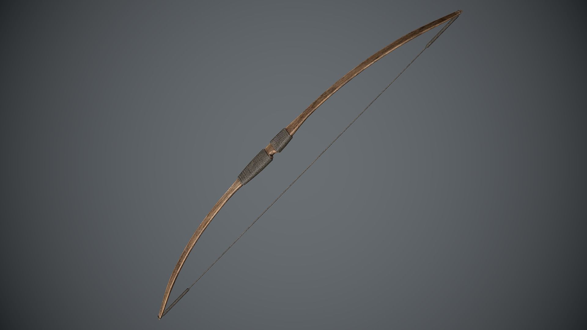 Bow Simple Medieval Low-poly 3D model_7