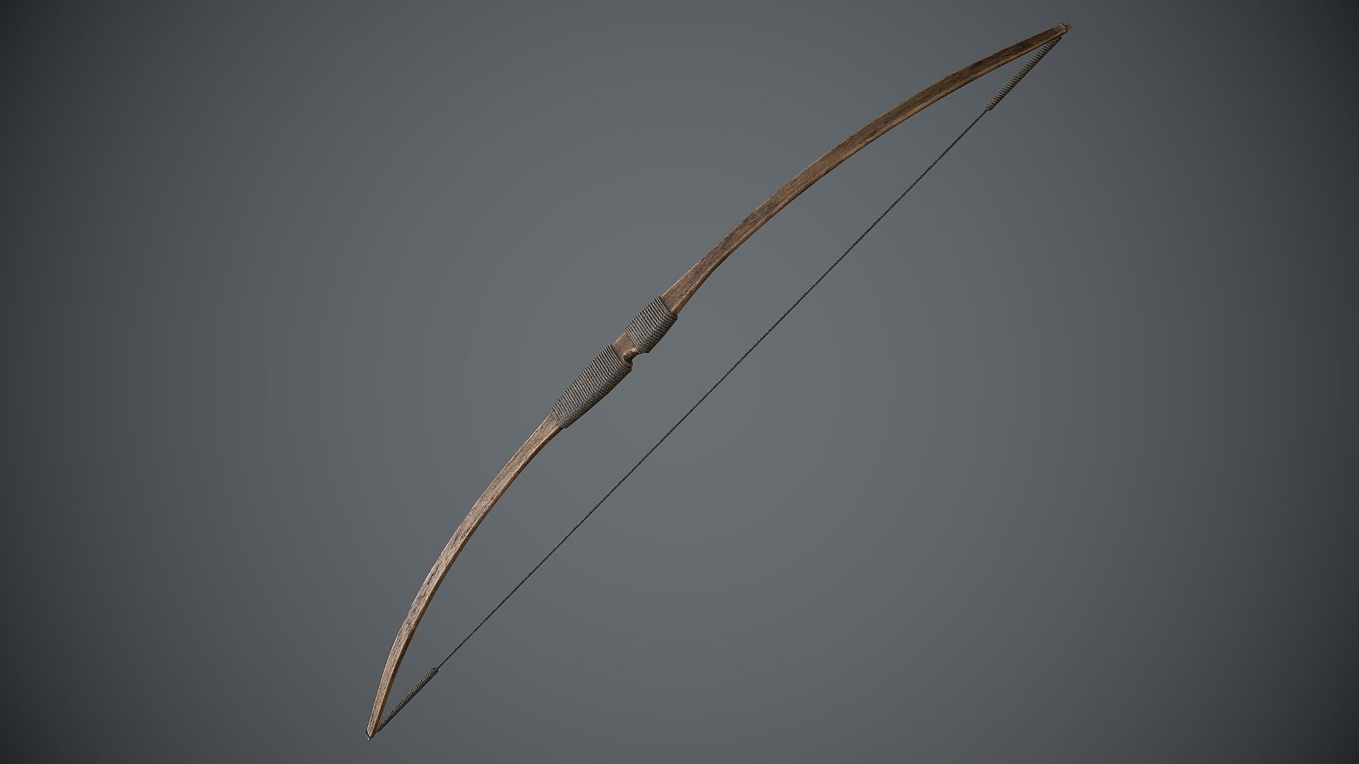 Bow Simple Medieval Low-poly 3D model_6