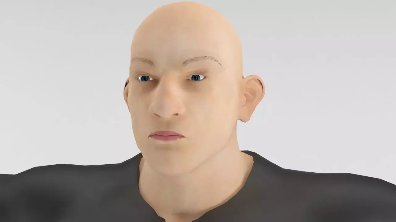 Human Male Fighter 2 Ready to be rigged Low-poly 3D model_0