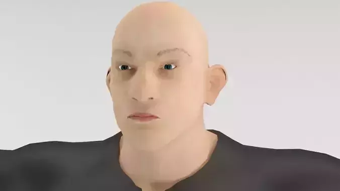 Human Male Fighter 2 Ready to be rigged Low-poly 3D model