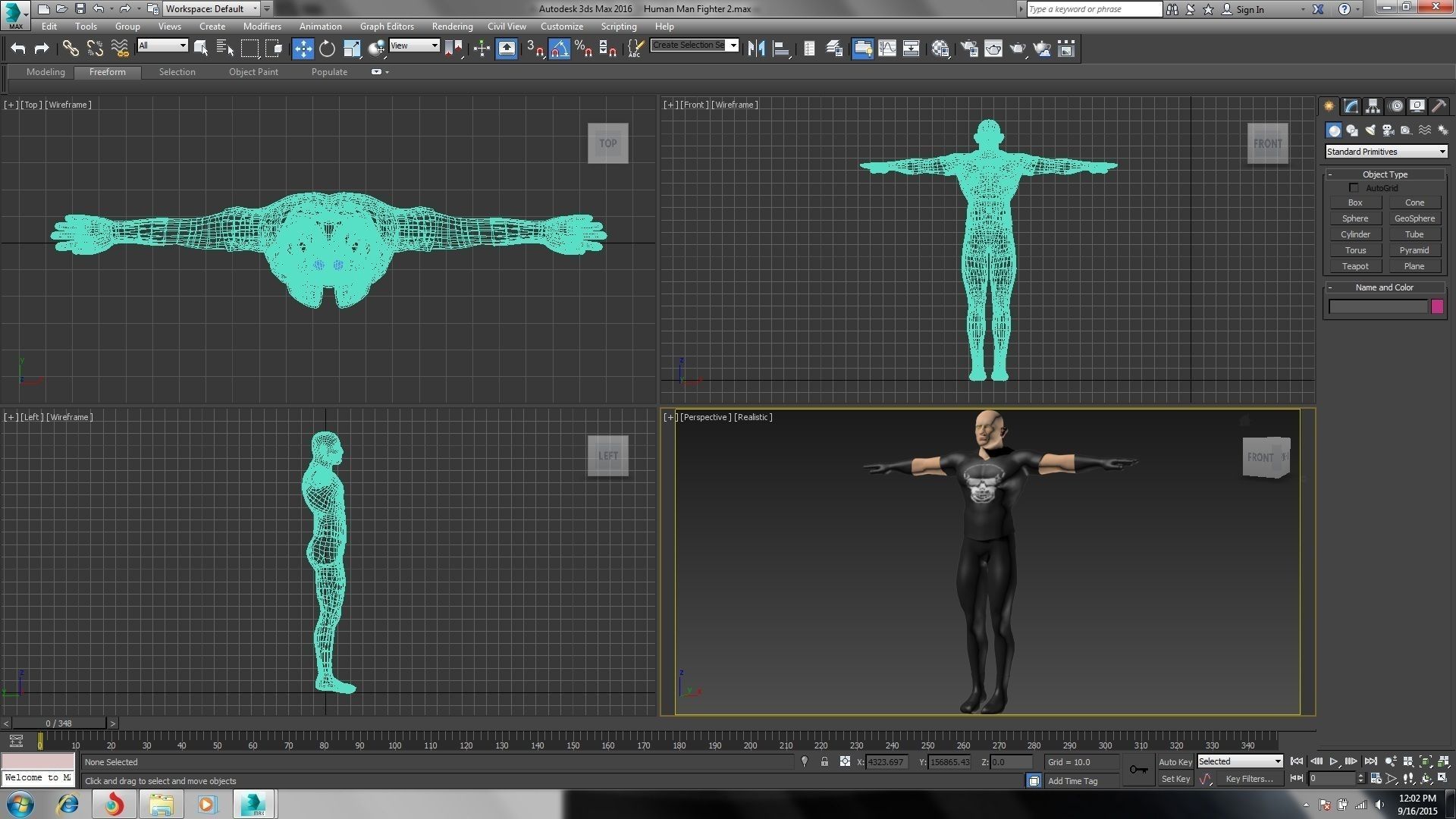 Human Male Fighter 2 Ready to be rigged Low-poly 3D model_6