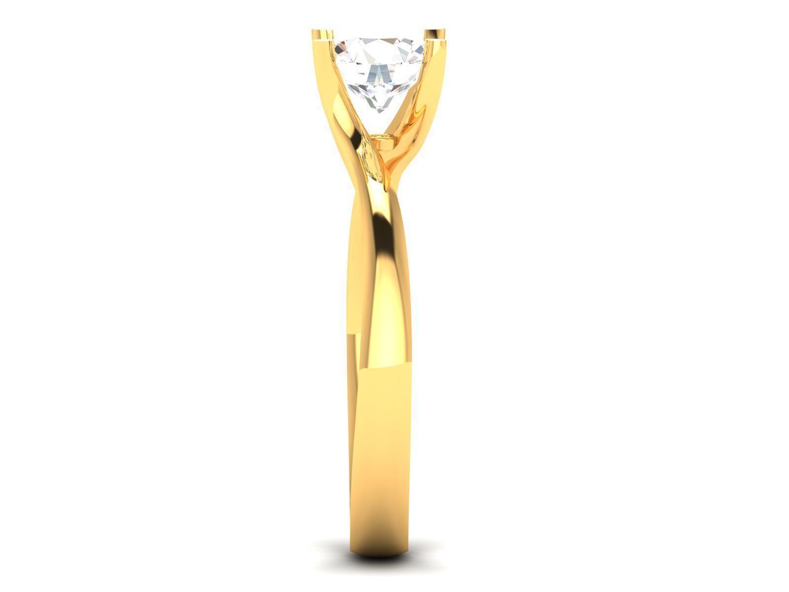 Women solitaire ring 3dm stl render detail 3D print model 3D print model_4