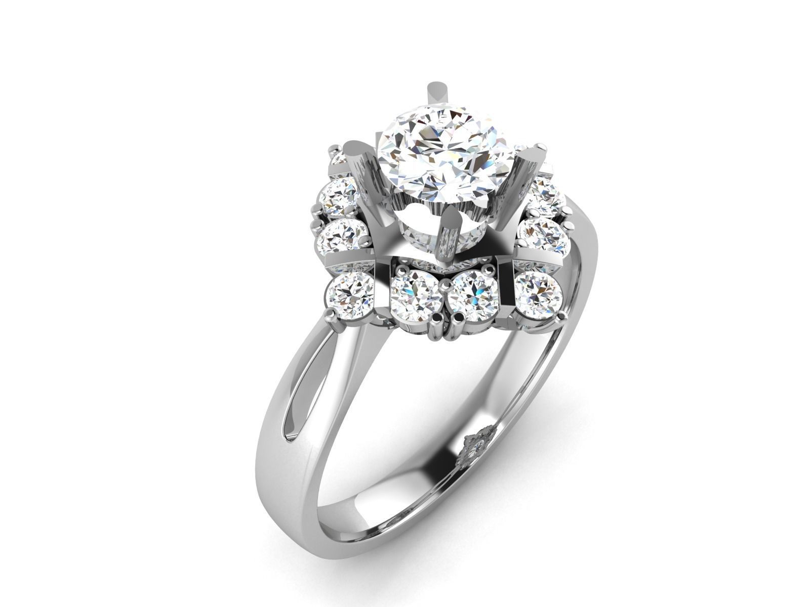 Women solitaire ring 3dm stl render detail 3D print model 3D print model_1