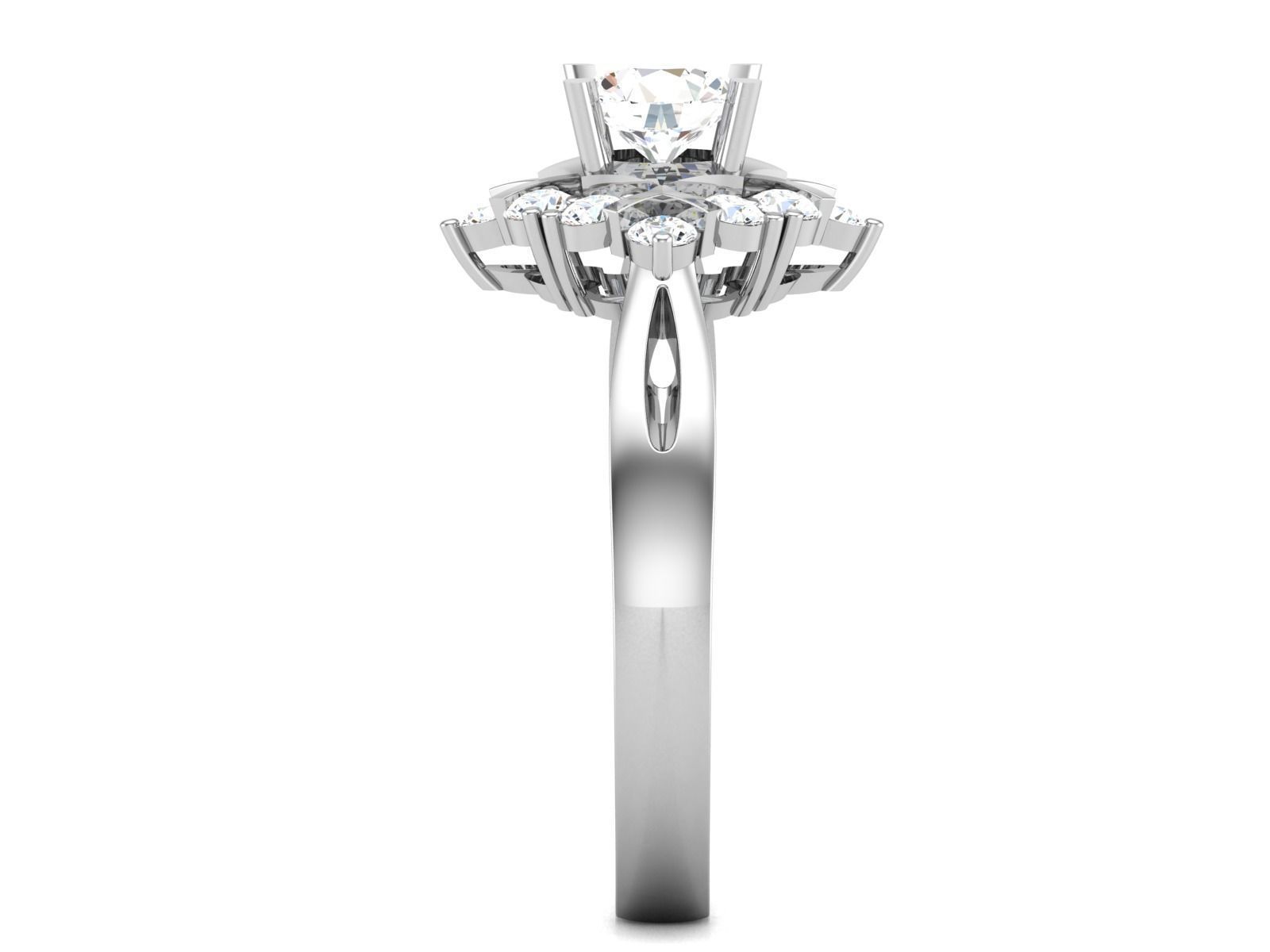 Women solitaire ring 3dm stl render detail 3D print model 3D print model_5