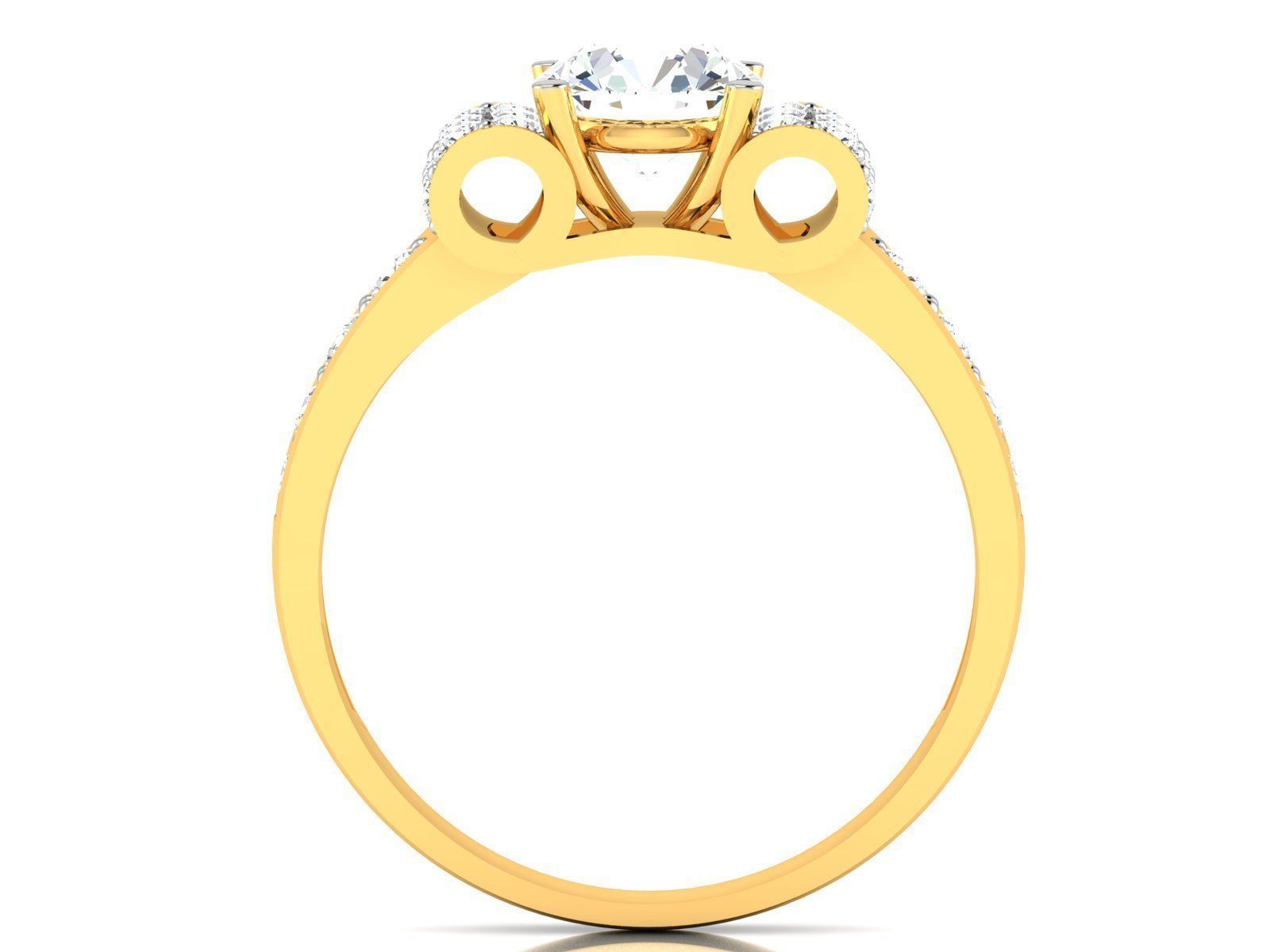 Women solitaire ring 3dm stl render detail 3D print model 3D print model_2