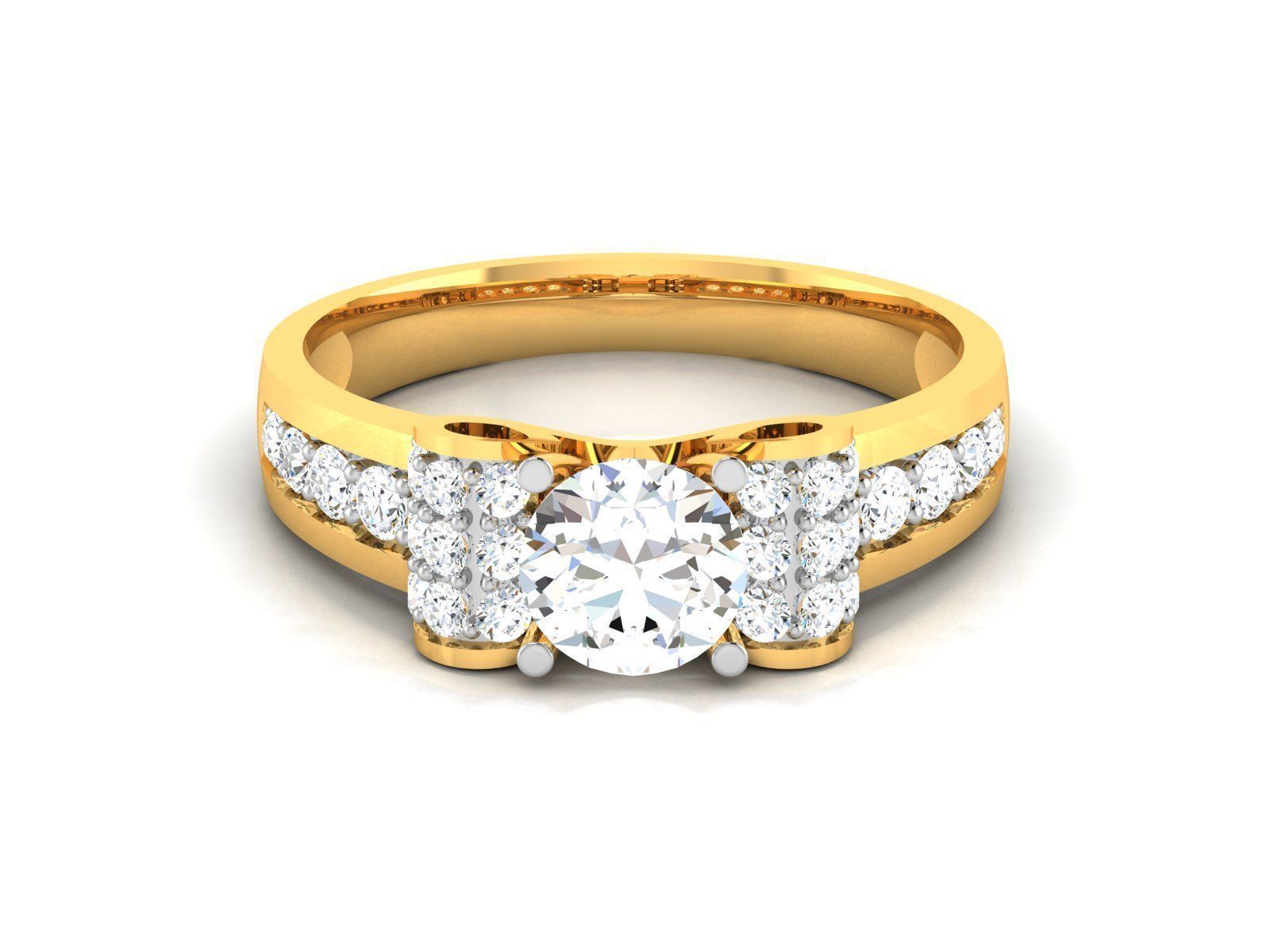 Women solitaire ring 3dm stl render detail 3D print model 3D print model_6