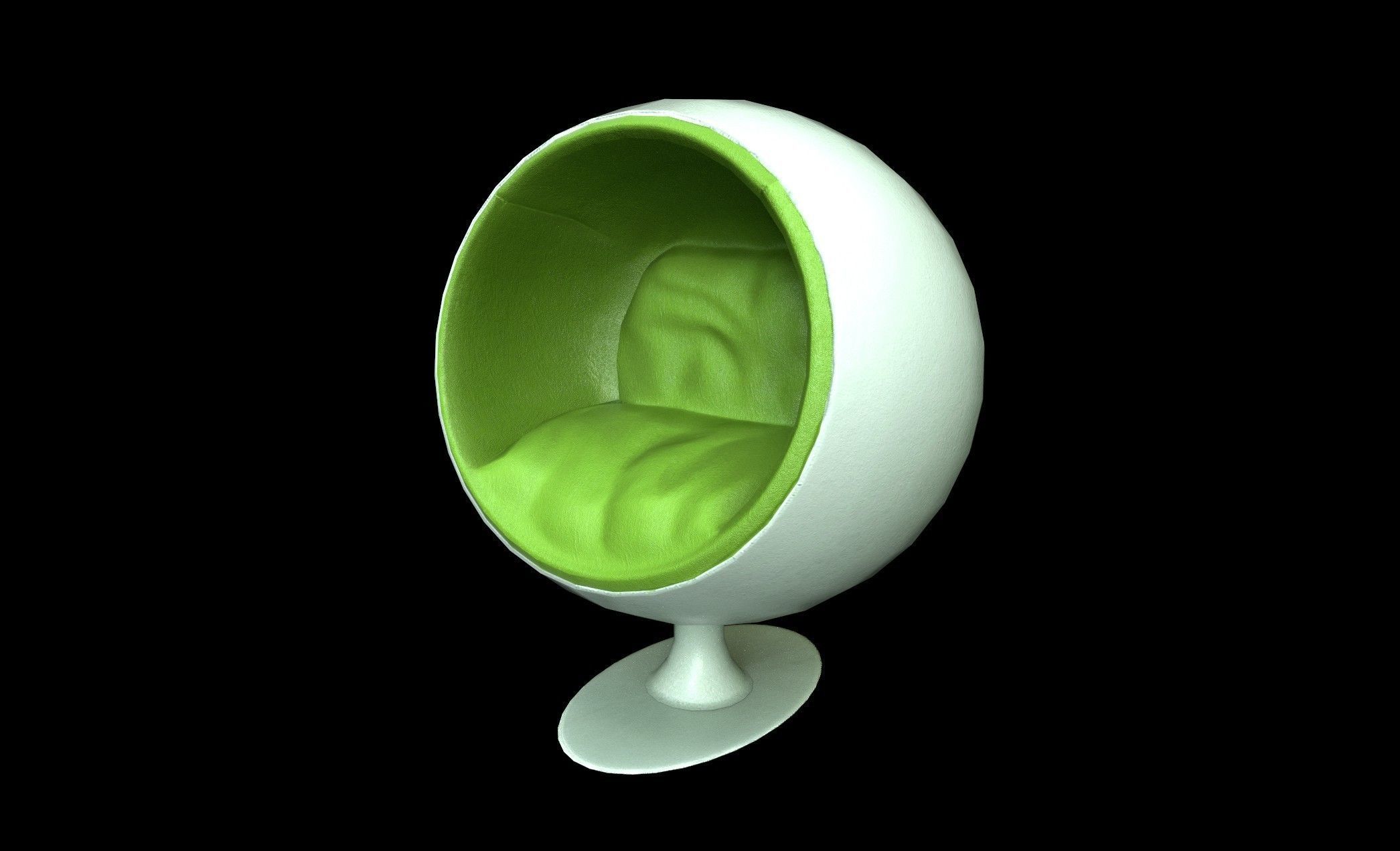 Ball Chair - PBR - Textured Low-poly 3D model_3