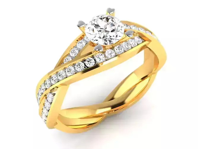 Women solitaire ring 3dm stl render detail 3D print model