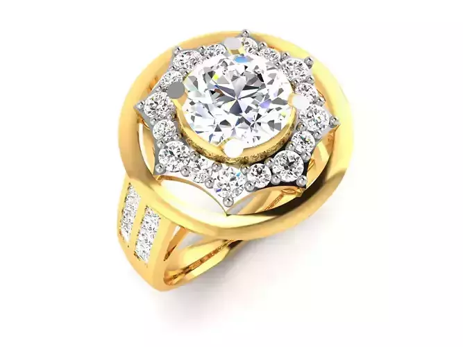 Women solitaire ring 3dm stl render detail 3D print model