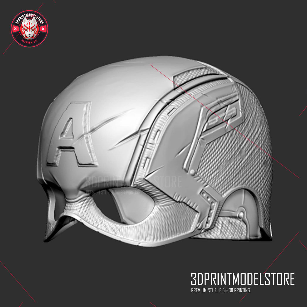 Captain America Helmet - Avengers Endgame - Cosplay Mask 3D print model_2