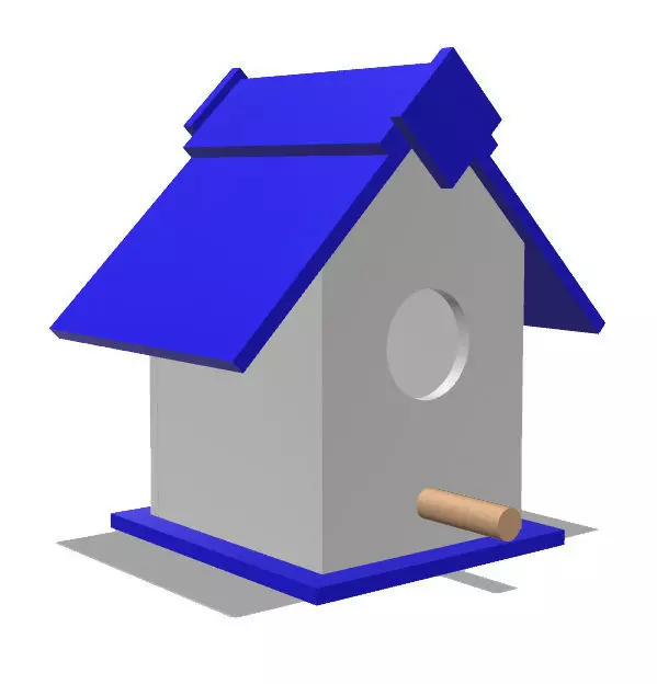 Bird box with secret compartment flat pack plans 3D model_0