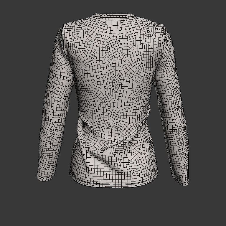 Men and Women Round Neck T-shirt 3D model 3D model_9