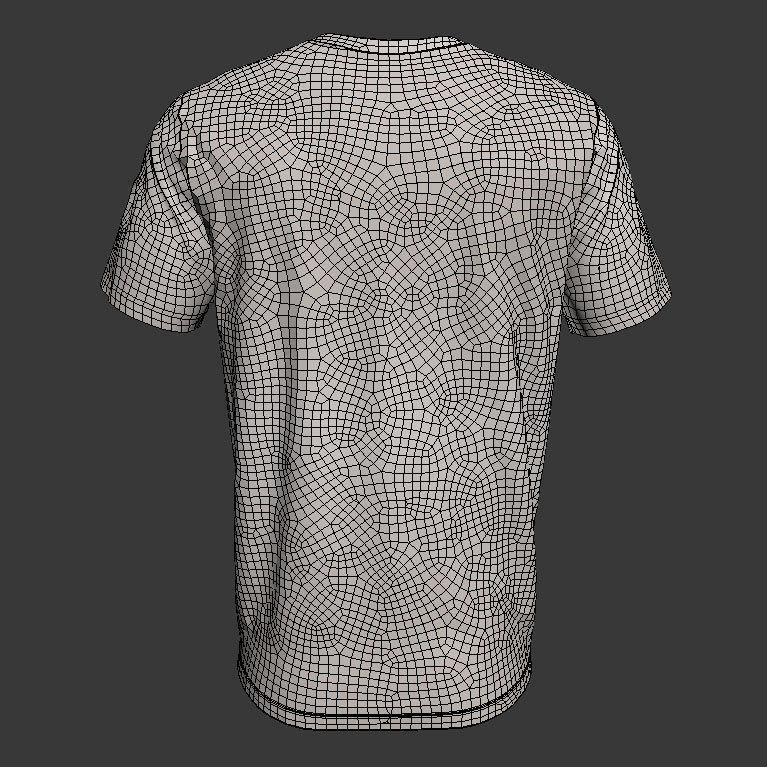 Men and Women Round Neck T-shirt 3D model 3D model_6