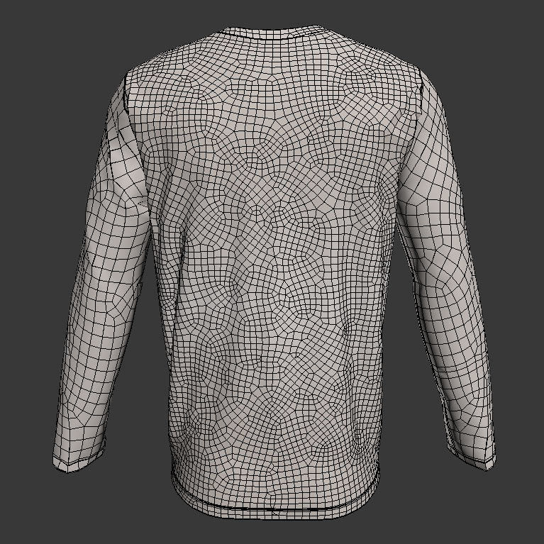 Men and Women Round Neck T-shirt 3D model 3D model_3