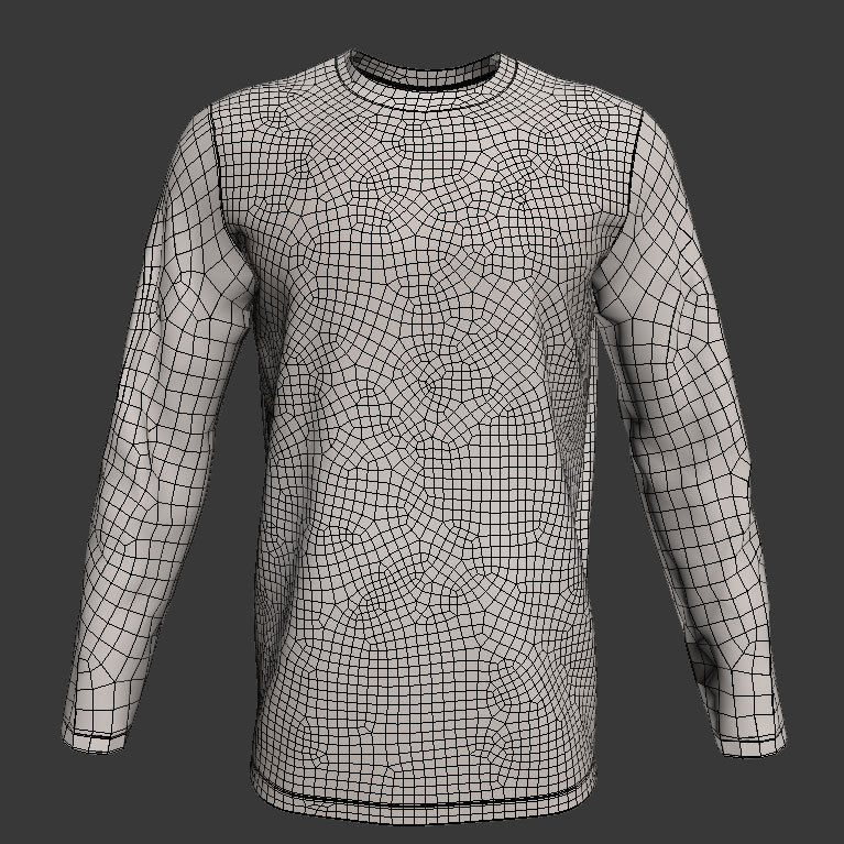 Men and Women Round Neck T-shirt 3D model 3D model_2