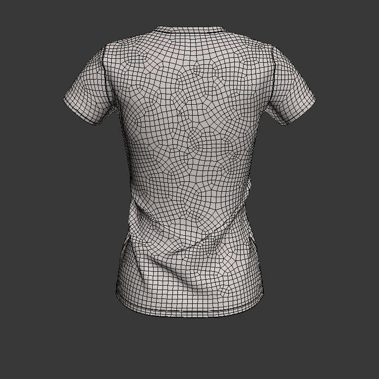 Men and Women Round Neck T-shirt 3D model 3D model_12