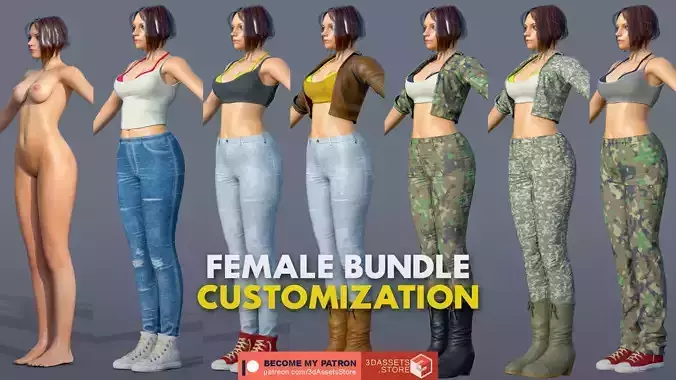 Character - Female Girl Customize Bundle Pack