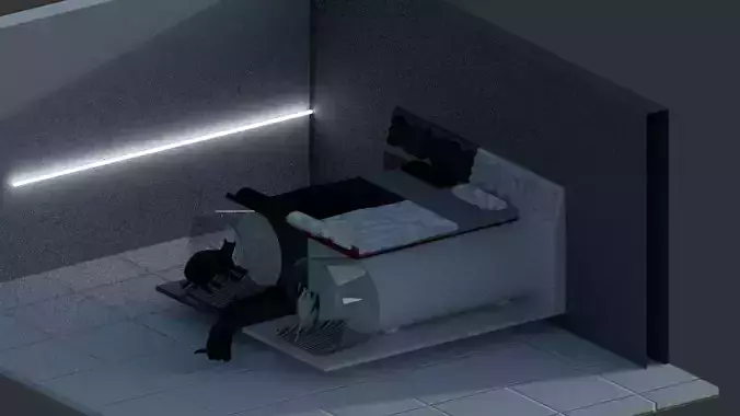 Queen size bed for cat lovers