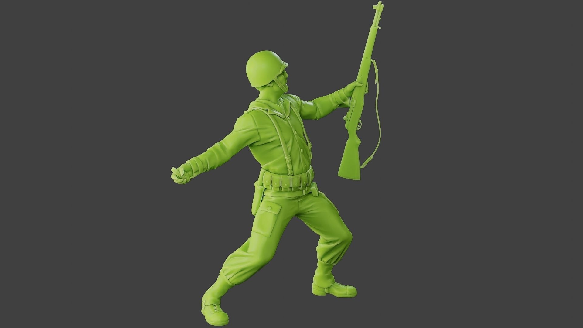 American soldier ww2 grenade A1 3D print model_31
