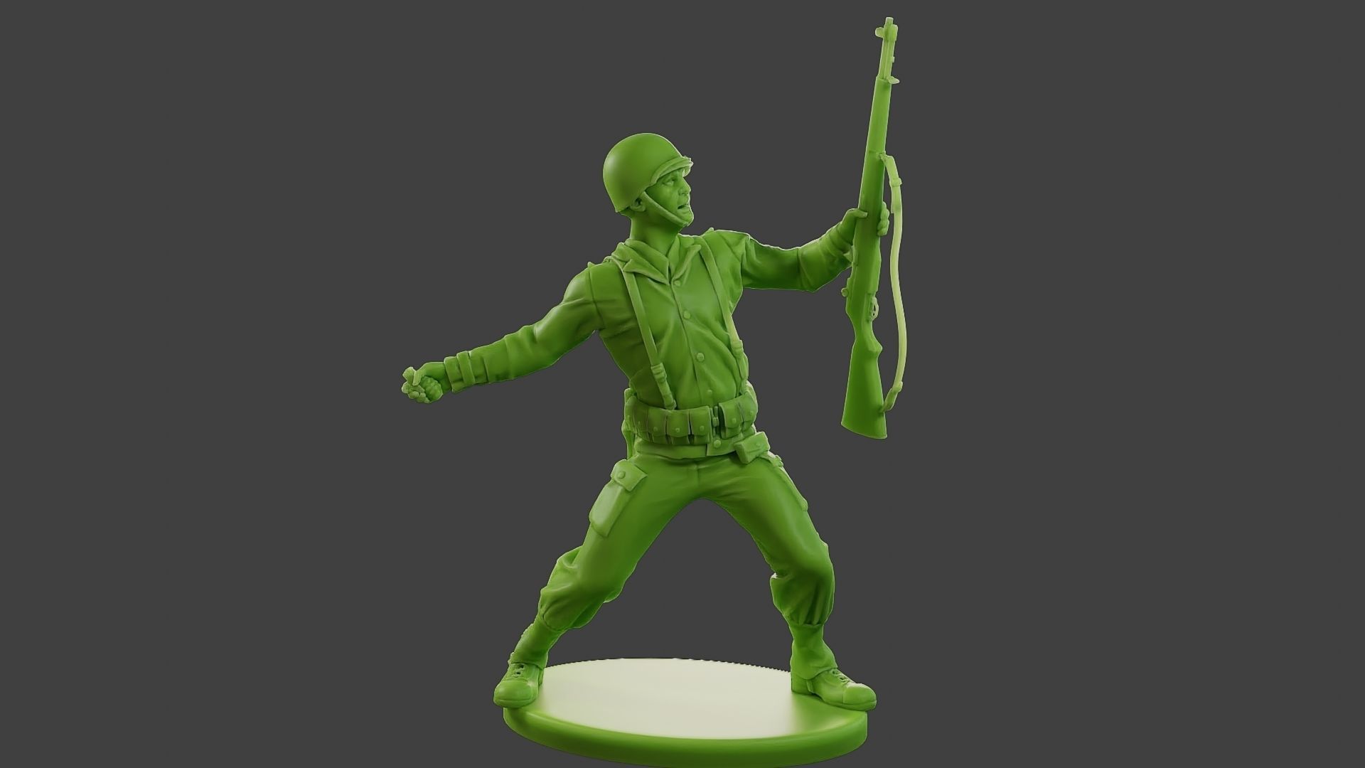American soldier ww2 grenade A1 3D print model_9