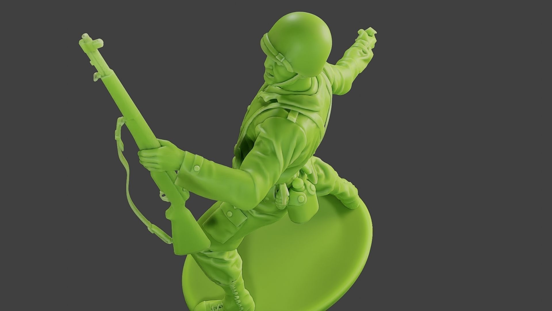 American soldier ww2 grenade A1 3D print model_16