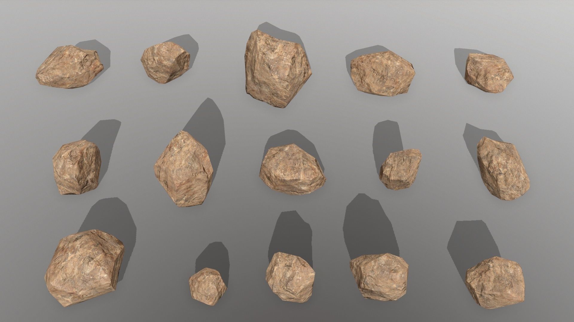 desert rocks Low-poly 3D model_8